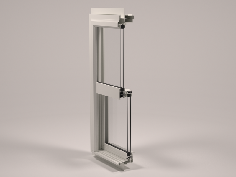 Sunshield Single Hung Cross-Section